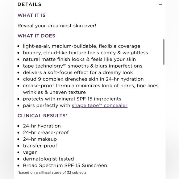 tarte shape tape™ cloud coverage Broad Spectrum SPF 15 - Picture 6 of 6